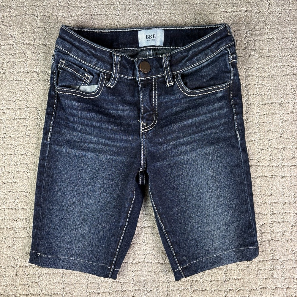 BKE Youth Girls Size 8 Blue Medium Wash Denim Shorts with Pockets EUC
